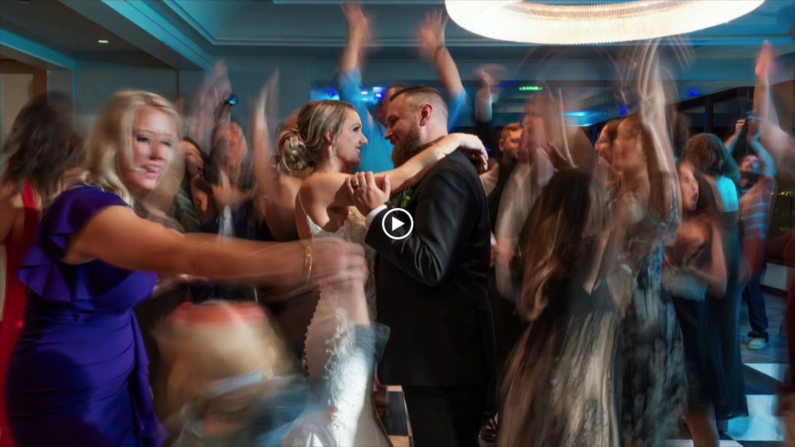 Children dancing on a bright party dance floor